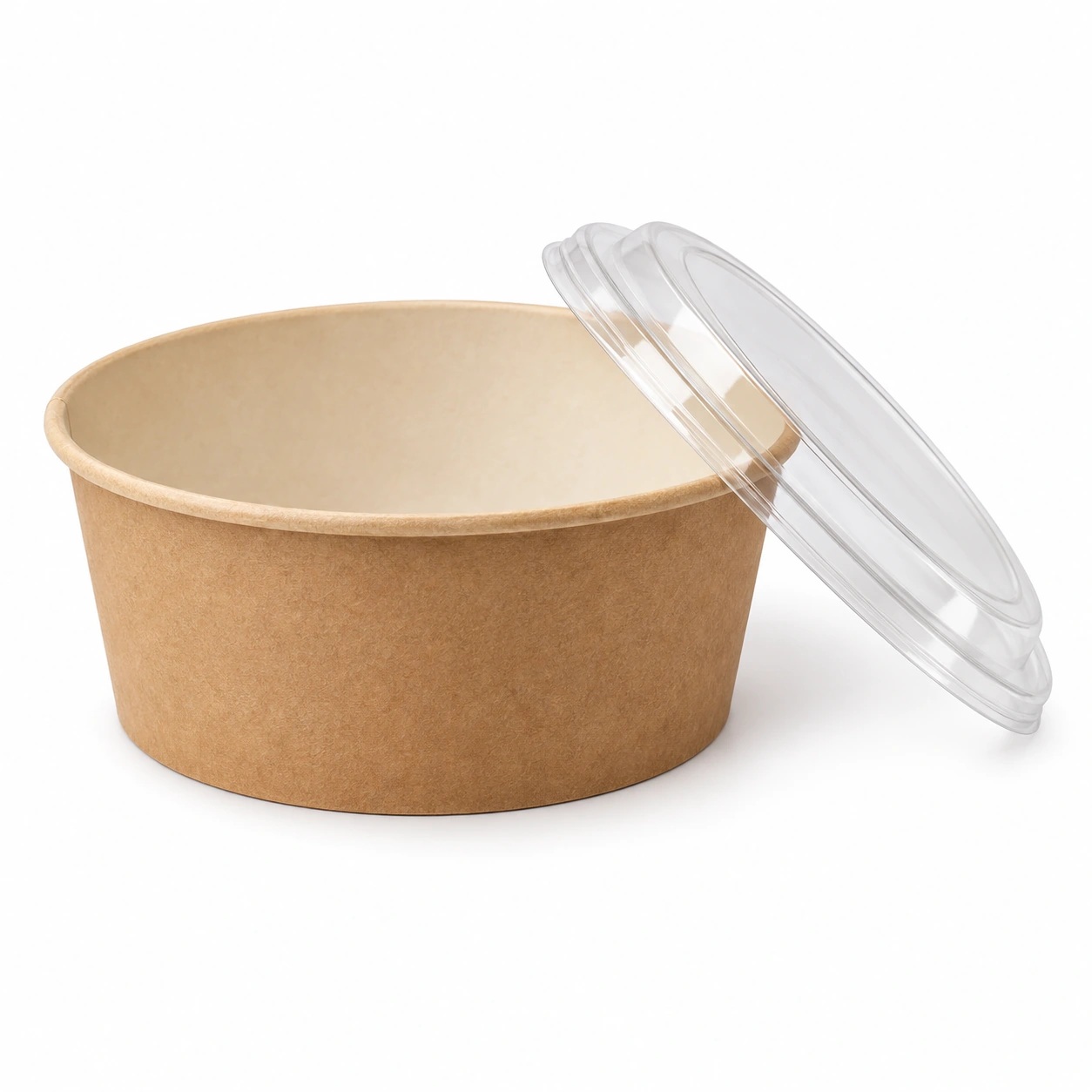 Salatschale 1300ml Braun mit Deckel