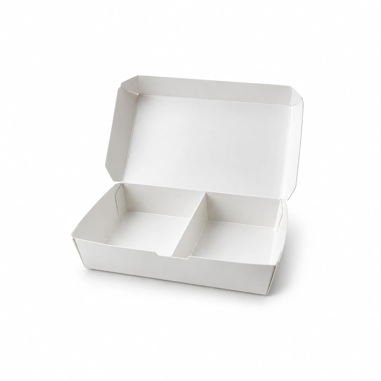 Menübox 24x19, 2-geteilt, weiß laminiert